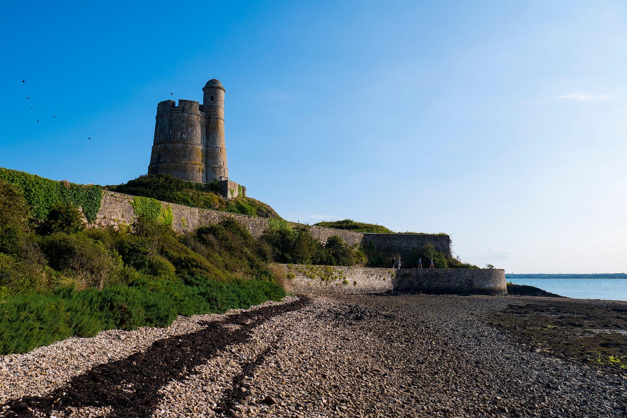 tour vauban la hougue, beach, france, tower, nature, fortress, landscape, st vaast la hougue, island